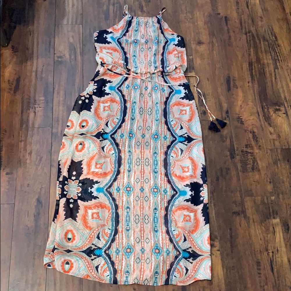 Paisley Print Cage back Halter Maxi